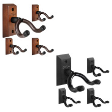 Wood Guitar Wall Mount 4 Pack, Rotatable VShaped Guitar Hanger with Soft Padding and Hardwood Finish