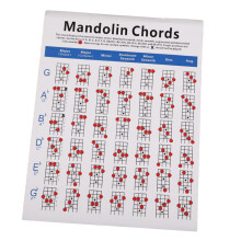 Mandolin Chord Chart for Beginners with Large Fingering Diagrams, Fast Chord Learning and Lightweight Design