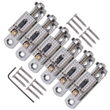 6pcs Zinc Alloy Copper Guitar Roller Bridge Set with Smooth Roller Saddle for Cigar Box Guitar and Banjo