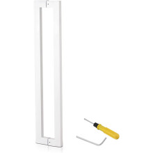 Stainless Steel Door Pull Handle Set 60cm Ivory, Waterproof Rust Resistant for Glass and Wooden Doors
