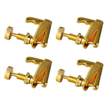 Gold Violin Fine Tuners Set 4Pcs 1/2 Size NickelPlated String Adjusters for Accurate Pitch and Durable AntiRust Build