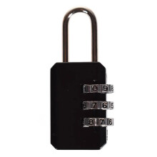3 Digit Combination Padlock Keyless Security for Luggage Gym Locker Cabinet Durable Metal Resettable Black 1Pcs