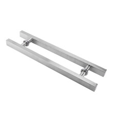 Stainless Steel Glass Door Handle Set 400mm Modern Brushed Double Sided Pull for Home Office Store