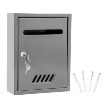 Wall Mounted Locking Mailbox, Large Capacity Metal Post Box with Modern Gray Finish for Home and Office