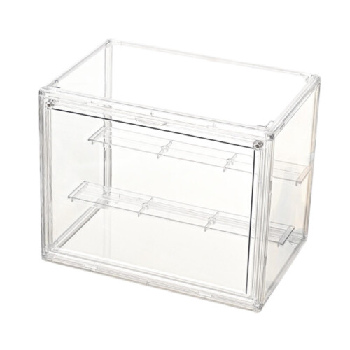 Stackable Clear Acrylic Display Case with Removable Shelf for Figurines Collectibles and Miniatures