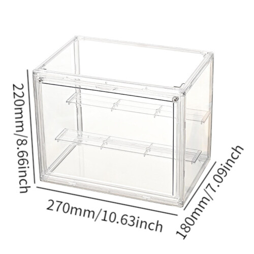 Stackable Clear Acrylic Display Case with Removable Shelf for Figurines Collectibles and Miniatures 1