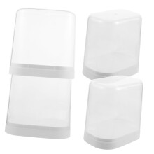 Stackable Display Case Set for Collectibles 4pcs Clear Dustproof Acrylic Box for Figures and Dolls