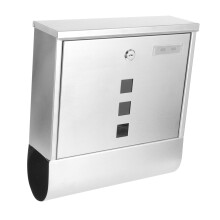 Lockable Stainless Steel Wall Mount Mailbox for Home and Office Outdoor Secure Mail Box with Newspaper Holder