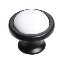 9 PCS Ceramic Cabinet Knobs and Drawer Pulls Black and White Round Ergonomic Design for Dresser Wardrobe