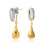 Unique Color Block Drop Earrings Stainless Steel Front Back 1
