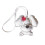 Draagbare krullende hondentas Charme sleutelhanger-Wit 1