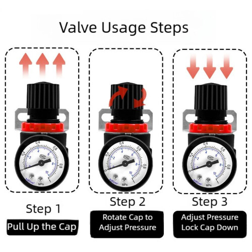 Adjustable Gas Pressures Regulator 0.05 to 0.85MPa Ranges-Blue 1