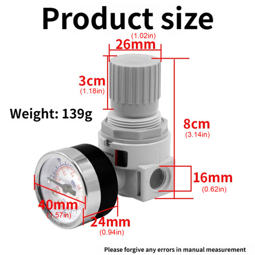Adjustable Gas Pressures Regulator 0.05 to 0.85MPa Ranges-Blue 2