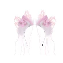 Furry Plush Animal Ear Hairband Hair Styling Accessory-Pink