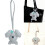 Porte-clés pendentif en cuir PU robuste avec crochet de-Blanc 2