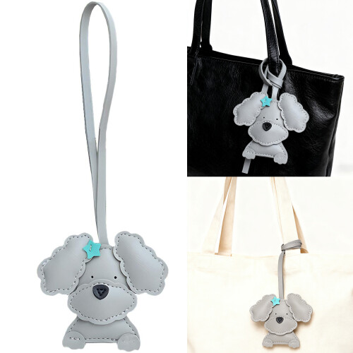 Draagbare krullende hondentas Charme sleutelhanger-Wit 1