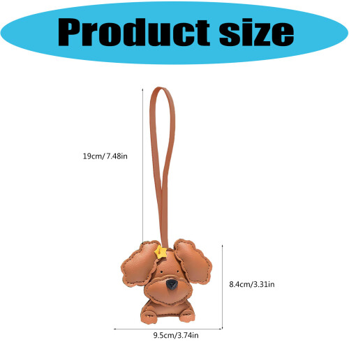 Secure Hook Dog Keychain PU Leather Charm Lightweight-Claret. 2