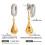 Unique Color Block Drop Earrings Stainless Steel Front Back 3