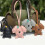 Draagbare krullende hondentas Charme sleutelhanger-Wit 6