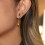 Unique Color Block Drop Earrings Stainless Steel Front Back 4