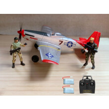 P51 Mustang 400mm RC Airplane RTF for Beginners, 4CH Aerobatic Glider with Triple Stabilization and Durable EPP