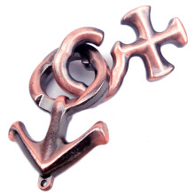 Metal Brain Teaser Disentanglement Puzzle for Adults Logic Skill Training Interlocking Symbol Design