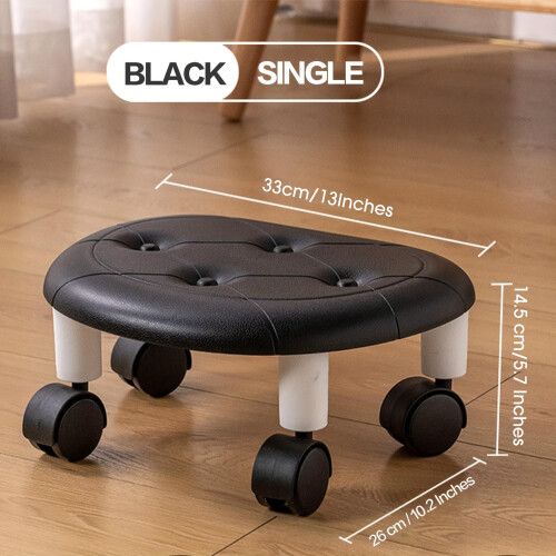 Low Rolling Stool with 360 Swivel Wheels, EasyClean ABS Surface, Compact for Home and Garage 1