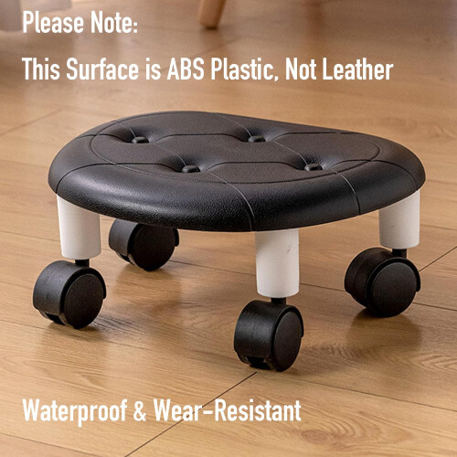 Low Rolling Stool with 360 Swivel Wheels, EasyClean ABS Surface, Compact for Home and Garage 2