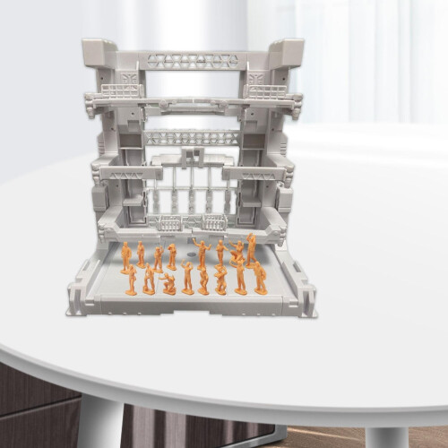 Action Figure Display Stand with Interlocking Modular Design, Stable White Model Display Base 16.5x11.5x16.5cm 2