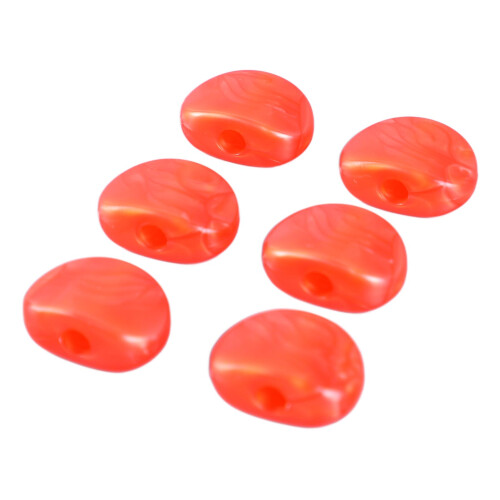 6Pcs Tuning Peg Button Semicircle Red Guitar