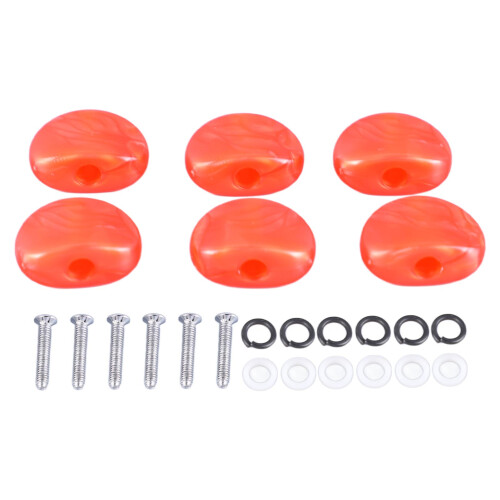 6Pcs Tuning Peg Button Semicircle Red Guitar 2