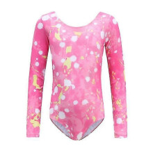 (140cm, pink) Girls Leotards One-piece Colorful Dancewear