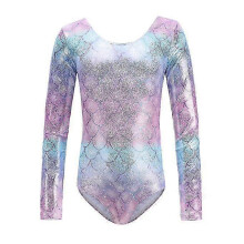 (110cm, purple) Girls Leotards One-piece Colorful Dancewear