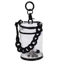 Transparent Doll Storage Bag with Chain, Clear Display Case for Collectibles, Zipper and Dustproof Design