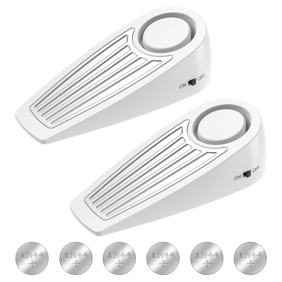 Door Stop Alarm 2 Pack 120Db Loud Alert With Antislip Base For Travel Hotel Dorm And Apartment Security 9330225371274