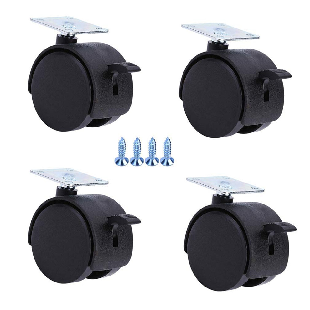 Furniture Casters 4 Pcs Nylon Swivel Wheels For Office Chairs Desks Cabinets, Silent Smooth Rolling, Durable Easy Installation 9073542040859