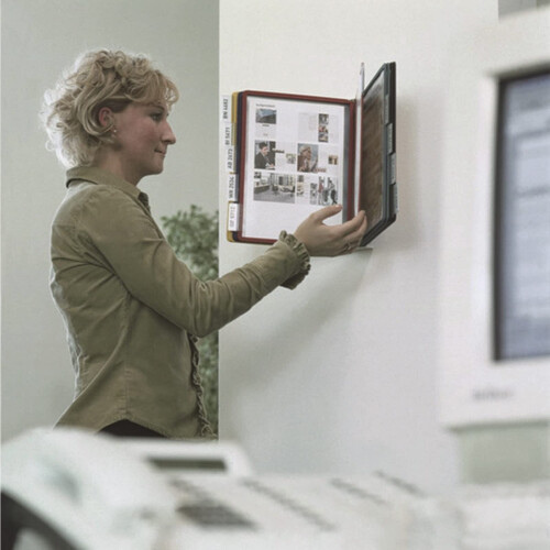 Wall Mounted File Organizer 10 Pocket Reference Display System with Durable Metal Frame and ColorCoded AntiGlare Pockets 2