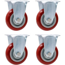 Heavy Duty Furniture Casters 3 Inch Swivel PU Wheels with Double Brake Lock Set of 4 for Floors