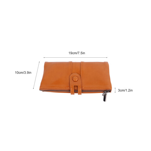 Retro PU Leather RFID Zipper Wallet Large Capacity 1