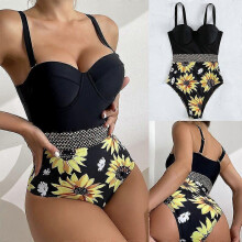 (S, U1441) Lebanghui Push Up Women Swimsuit One Piece Sexy Swimwear Women Bath Suit Stitch Detail One-pieces Swimming Suit Bathing Suits