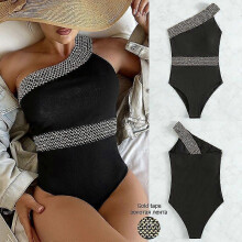 (XXL, S0163) Lebanghui Push Up Women Swimsuit One Piece Sexy Swimwear Women Bath Suit Stitch Detail One-pieces Swimming Suit Bathing Suits