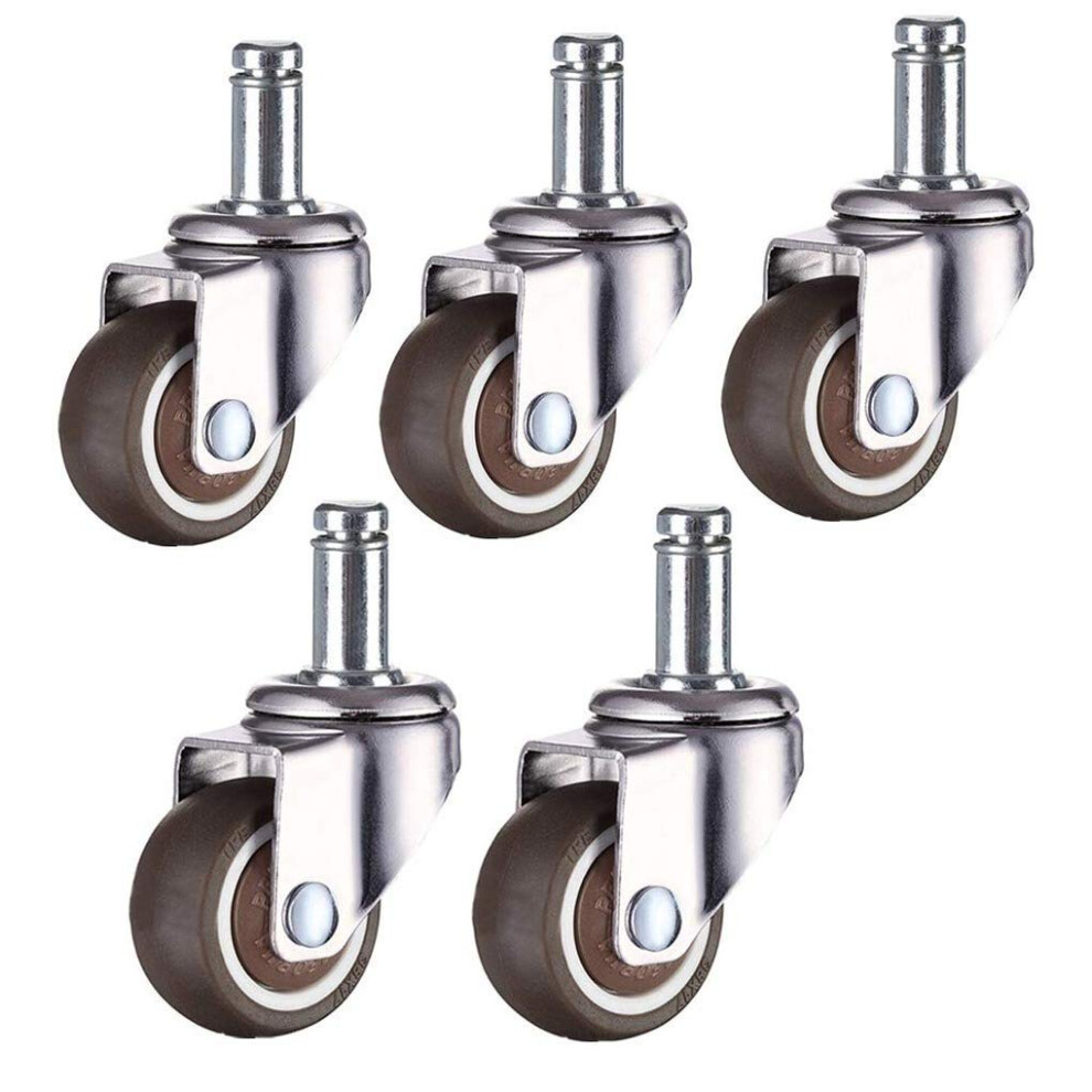 Office Chair Casters Set Of 5 Silent Rubber Swivel Furniture Wheels 360 Smooth Rolling Universal M10 Stem 9073542041023