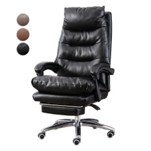 Ergonomic Office Chair with Footrest, 175 Reclining Executive Desk Chair for Home and Work, Back PU Leather with Lumbar Support