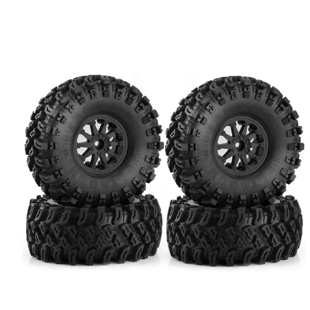 Rc Crawler Tires 2.2 Beadlock Wheels 136Mm Deep Traction Mud Terrain For 1/10 Axial Scx10 Trx4 Black 9073542041078