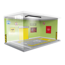 1:24 Scale Car Display Case with USB Lighting, Realistic Garage Diorama Showcase for Collectors