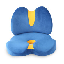 Memory Foam Seat Cushion and Lumbar Support Pillow Set, Ergonomic Orthopedic Design, Breathable Washable Cover for Office, Car and Home
