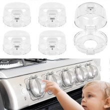 (Transparent) 5pcs Stove Knob Covers For Child Safety, Universal Size Gas Stove Knob Covers, Clear View Childproof Oven Knob Covers For Kids Pets