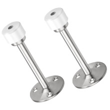2 Pack Stainless Steel Door Stopper with Noise Reduction Rubber Tip, Heavy Duty Wall Protector