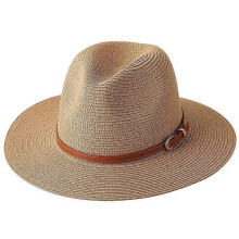 (60cm, Khaki02) Lebanghui 56-58-59-60CM New Natural Panama Soft Shaped Straw Hat Summer Women/Men Wide Brim Beach Sun Cap UV Protection Fedora Hat