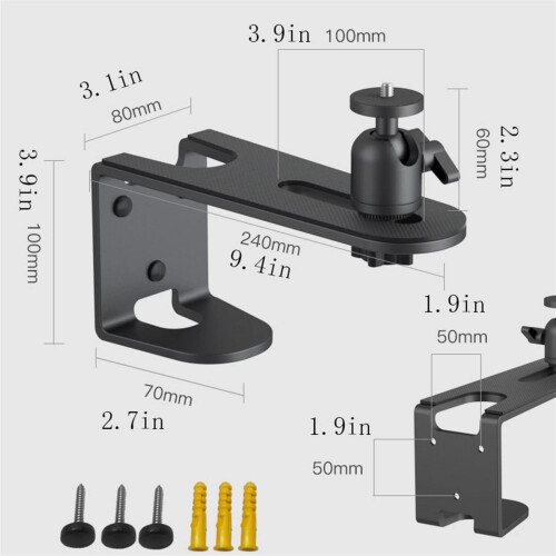 Wall Mounted Projector Stand with 360 Adjustable Angle, Telescopic Control, Durable Steel Bracket 1